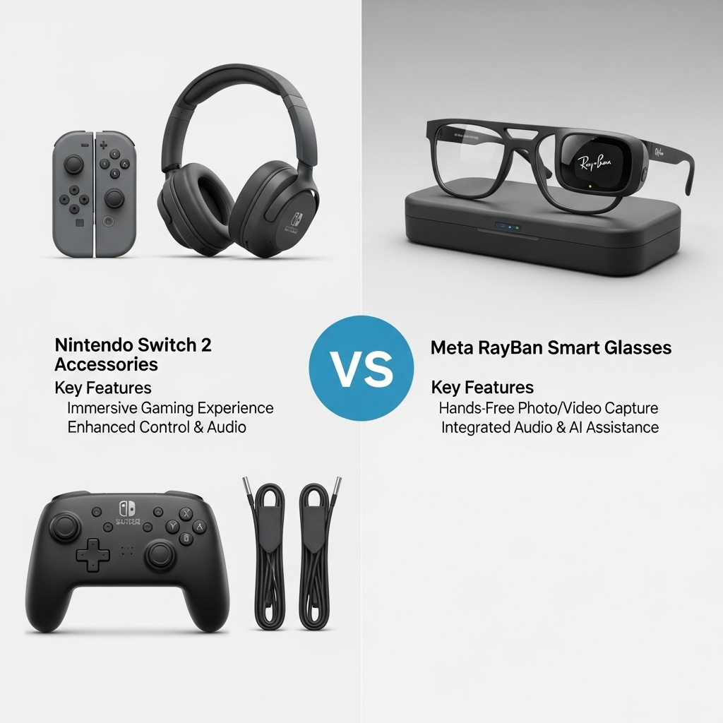 Comparison of AccessoriesNintendo Switch 2 vs. Meta Ray-Ban Smart Glasses
