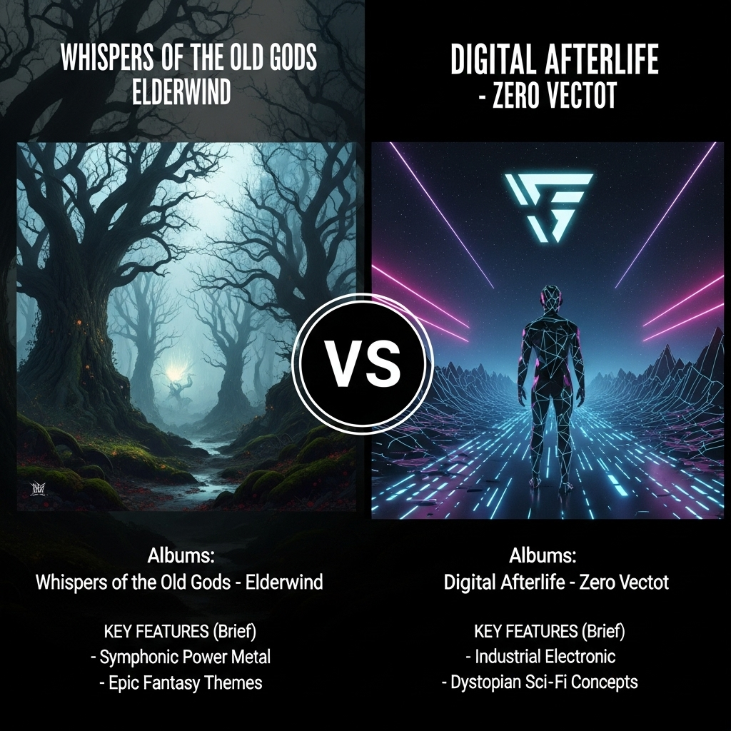 Comparison of AlbumsWhispers of the Old Gods - Elderwind vs. Digital Afterlife - Zero Vector