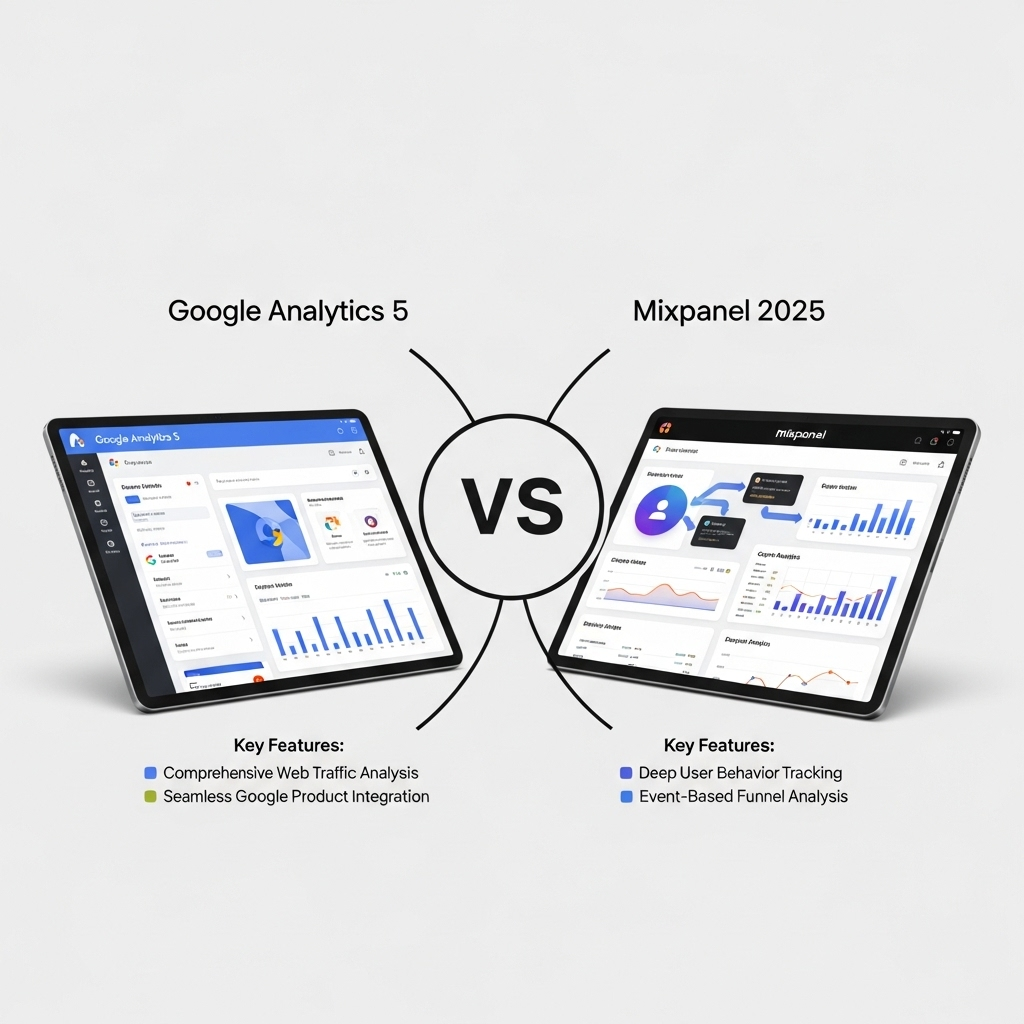 Comparison of Analytics toolsGoogle Analytics 5 vs. Mixpanel 2025