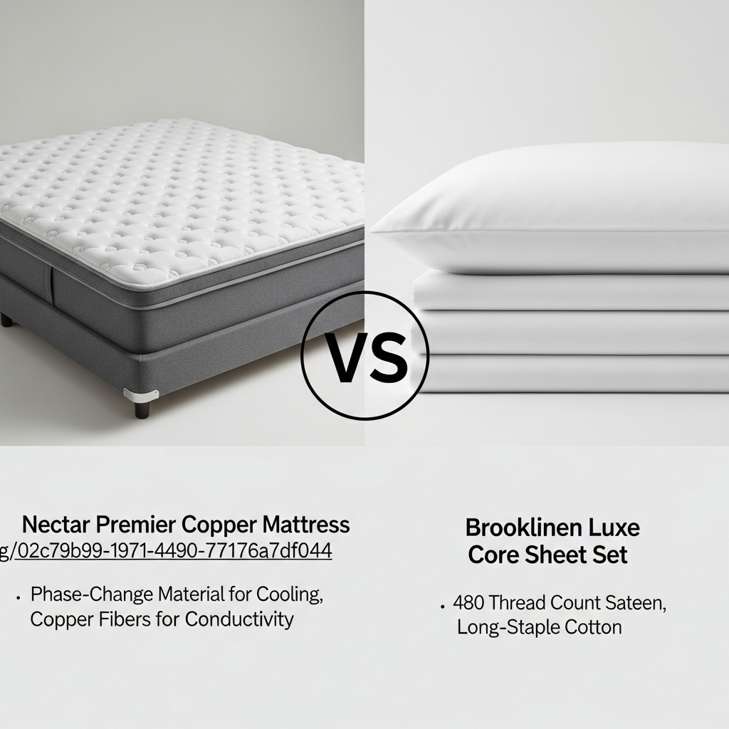 Comparison of Bedding & mattressesNectar Premier Copper Mattress vs. Brooklinen Luxe Core Sheet Set