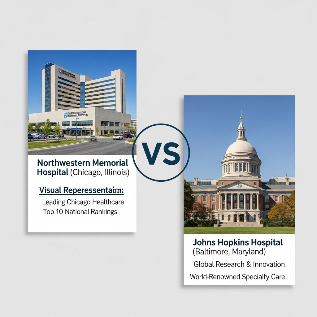 Comparison of ClinicsNorthwestern Memorial Hospital (Chicago, Illinois) vs. Johns Hopkins Hospital (Baltimore, Maryland)
