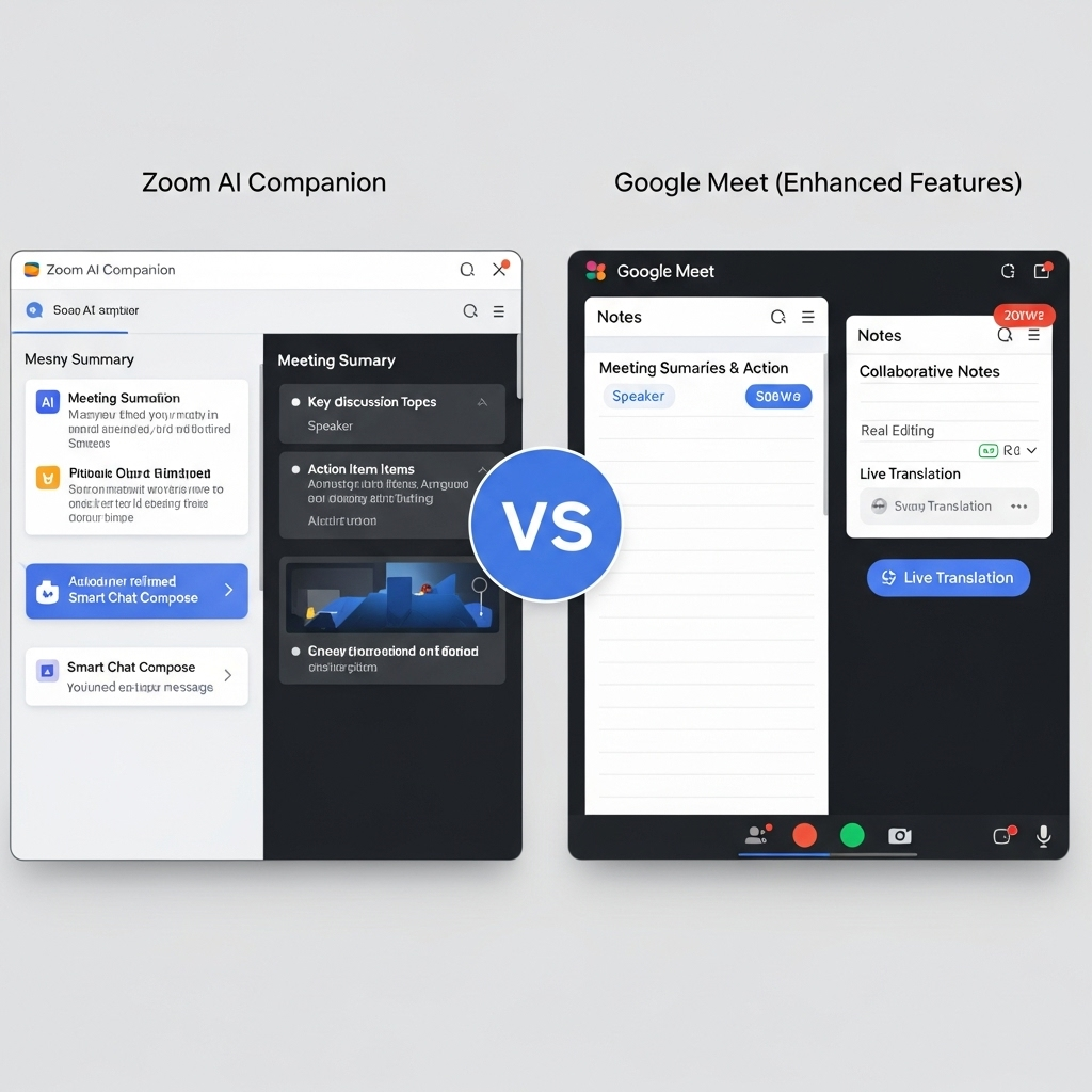 Comparison of Communication toolsZoom AI Companion vs. Google Meet (Enhanced Features)