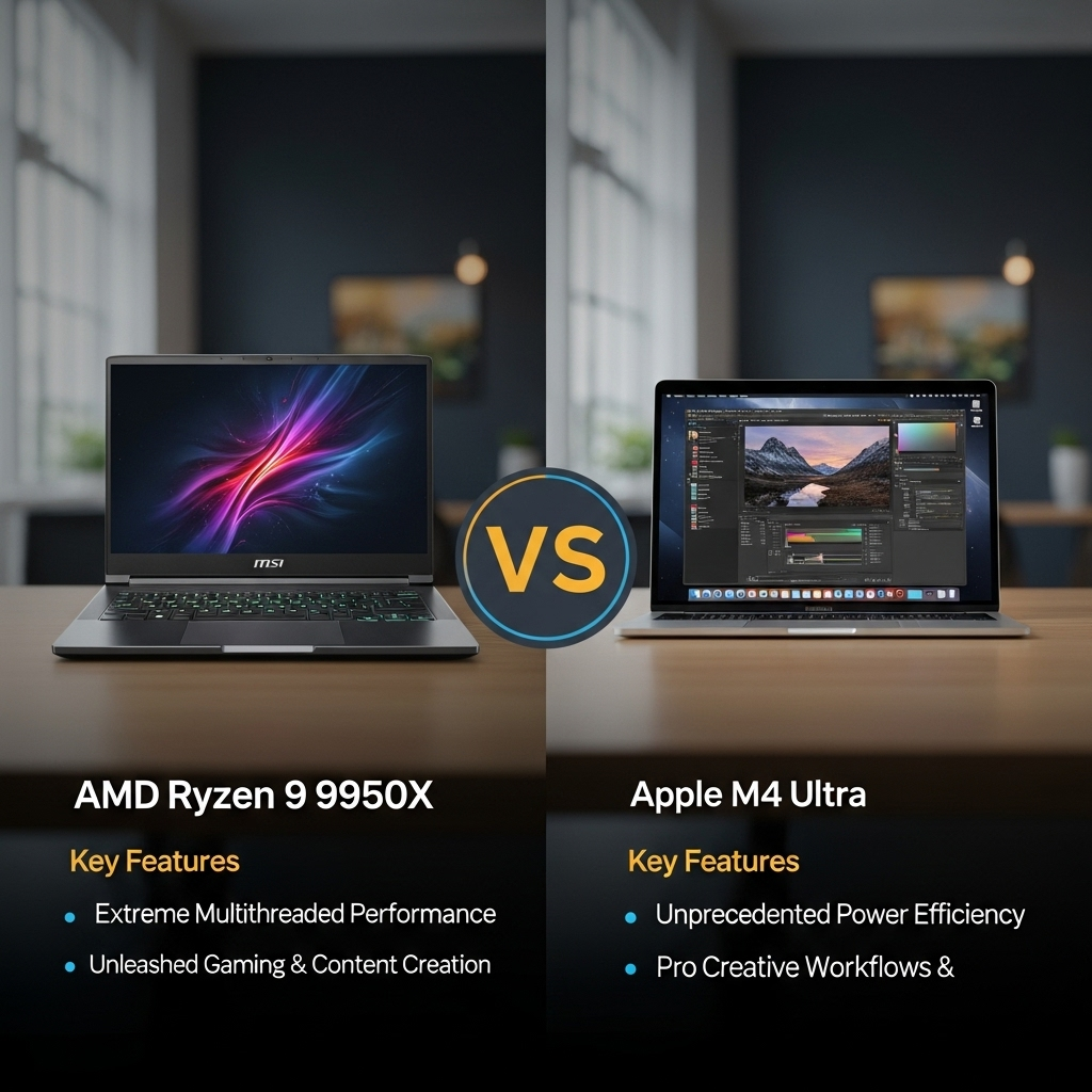 Comparison of Computer hardwareAMD Ryzen 9 9950X vs. Apple M4 Ultra