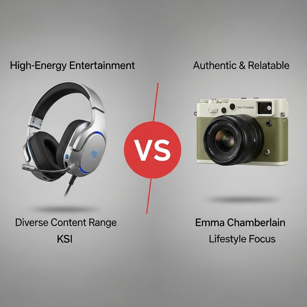 Comparison of Content creatorsKSI vs. Emma Chamberlain
