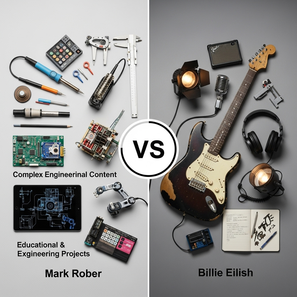 Comparison of Content creatorsMark Rober vs. Billie Eilish