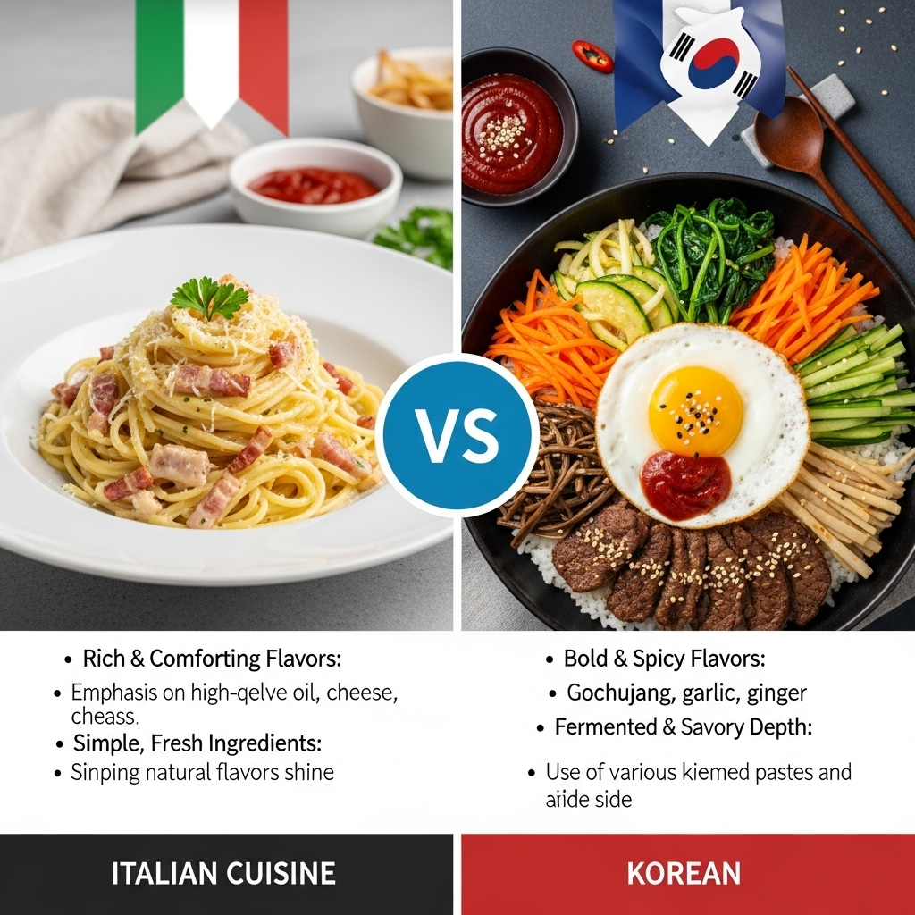 Comparison of Cuisine typesItalian vs. Korean