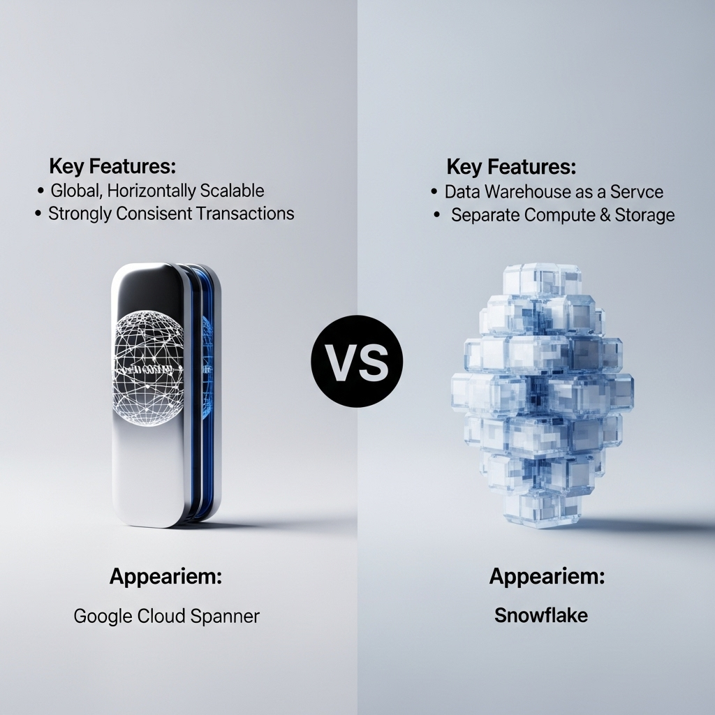 Comparison of Database systemsGoogle Cloud Spanner vs. Snowflake
