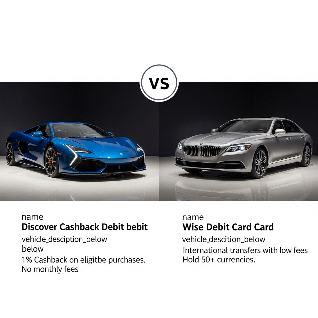Comparison of Debit cardsDiscover Cashback Debit vs. Wise Debit Card