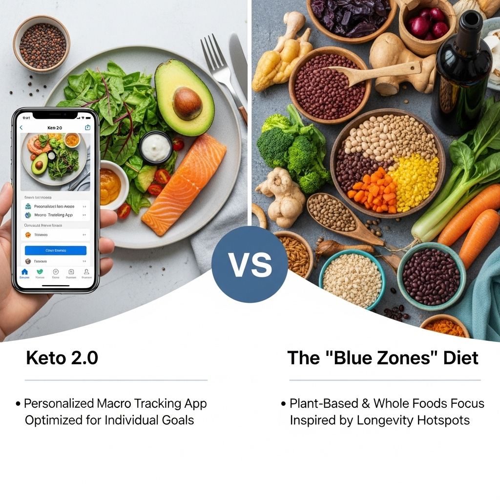 Comparison of Diets & eating plansKeto 2.0 (with personalized macro tracking app integration) vs. The 