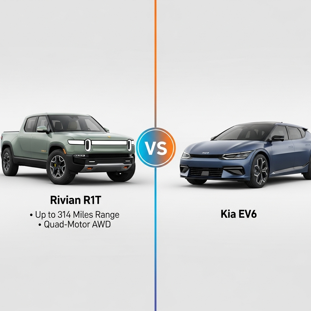 Comparison of Electric vehiclesRivian R1T vs. Kia EV6
