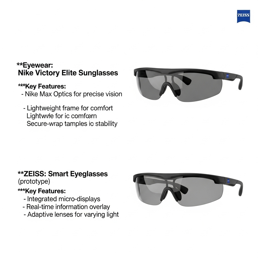 Comparison of EyewearNike Victory Elite Sunglasses vs. ZEISS Smart Eyeglasses (prototype)
