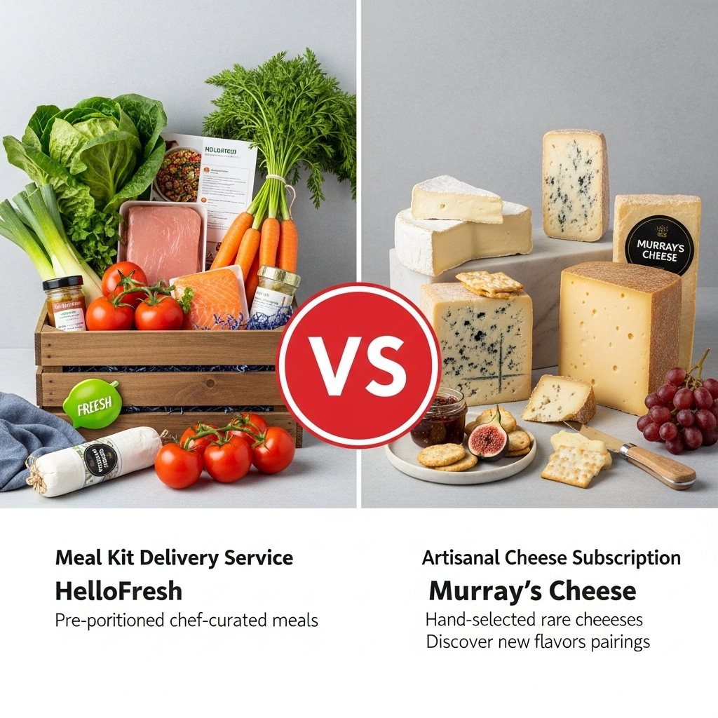 Comparison of Food marketsMeal Kit Delivery Services (HelloFresh) vs. Artisanal Cheese Subscription Boxes (Murray's Cheese)
