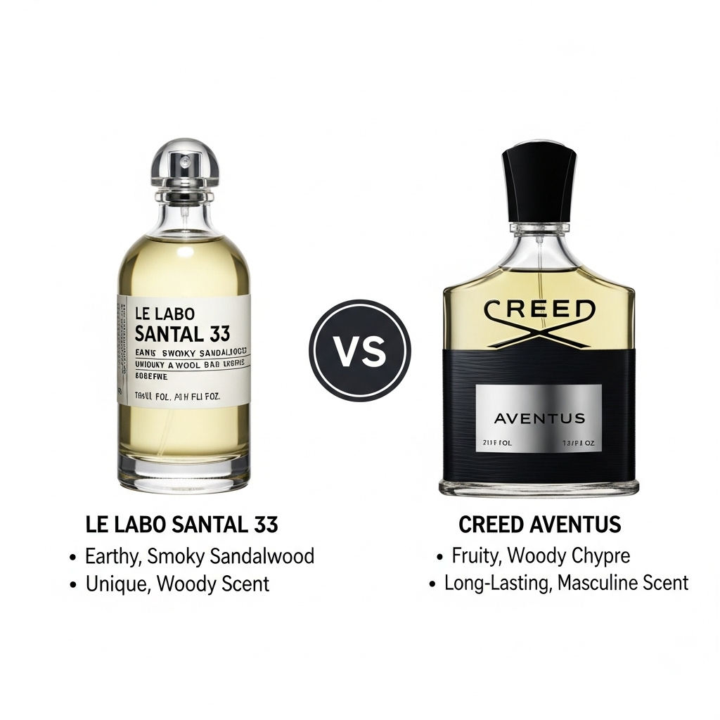 Comparison of FragrancesLe Labo Santal 33 vs. Creed Aventus