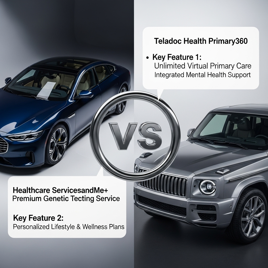 Comparison of Healthcare servicesandMe+ Premium Genetic Testing Service vs. Teladoc Health Primary360