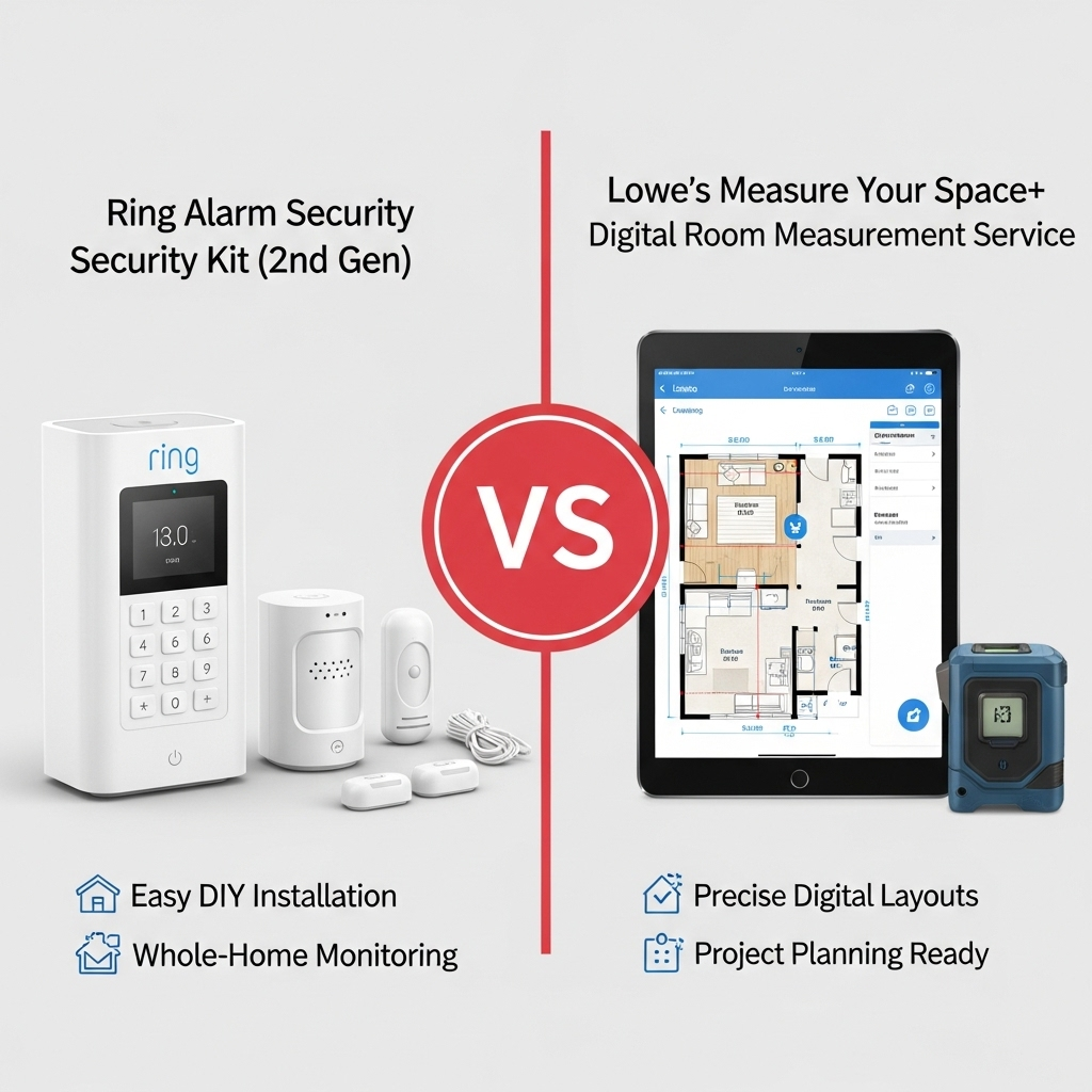 Comparison of Home improvement toolsRing Alarm Security Kit (2nd Gen) vs. Lowe's Measure Your Space+ Digital Room Measurement Service