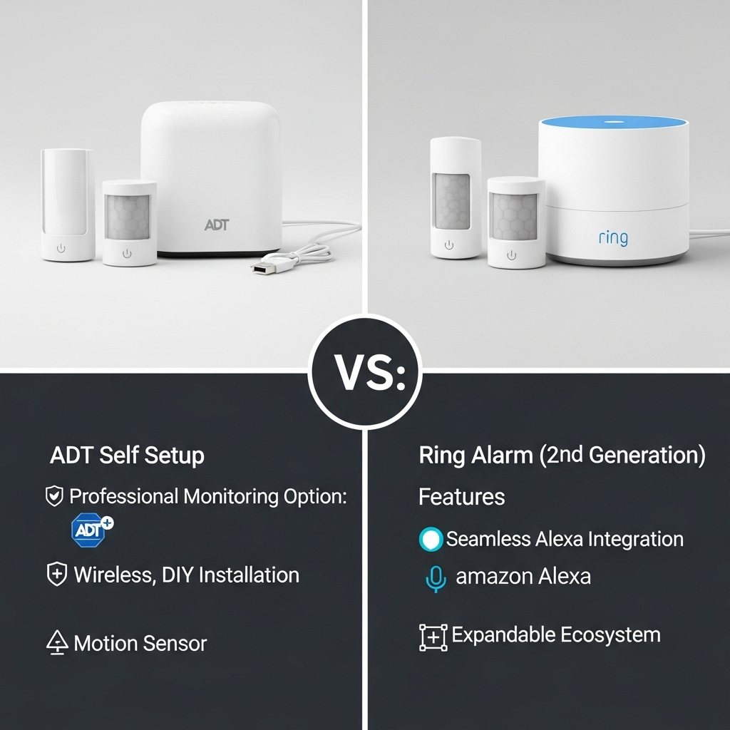 Comparison of Home safety systemsADT Self Setup vs. Ring Alarm (2nd Generation)