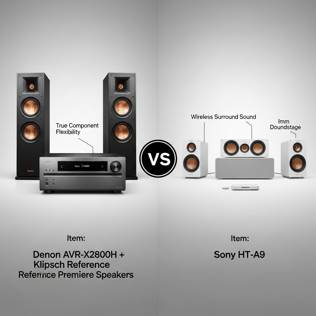 Comparison of Home theater systemsDenon AVR-X2800H + Klipsch Reference Premiere Speakers vs. Sony HT-A9
