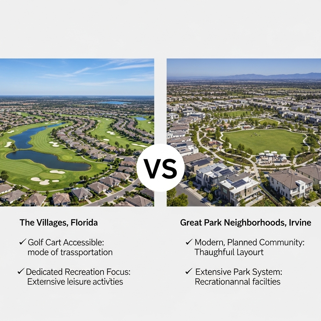 Comparison of Housing developmentsThe Villages, Florida vs. Great Park Neighborhoods, Irvine