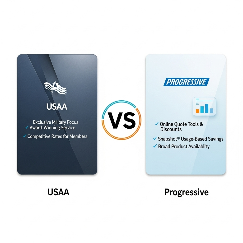 Comparison of Insurance providersUSAA vs. Progressive