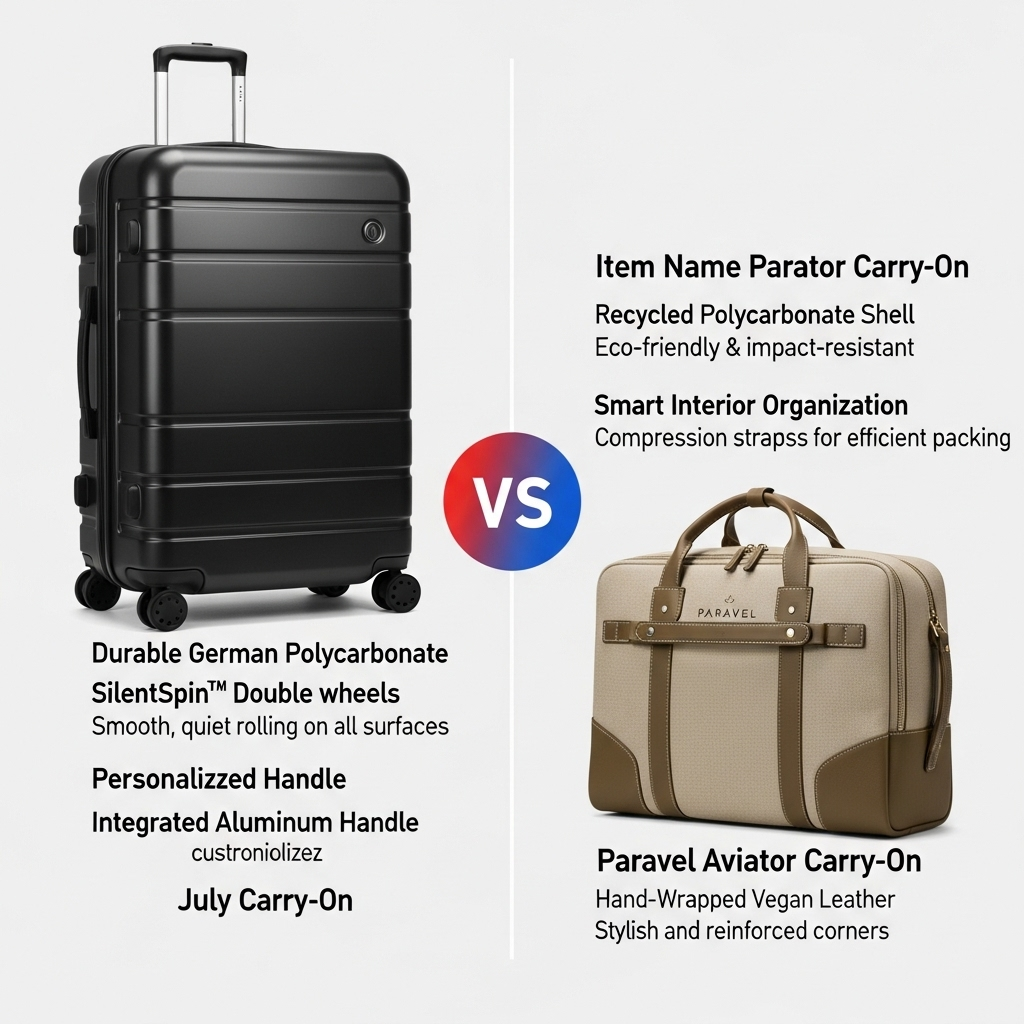 Comparison of Luggage brandsJuly vs. Paravel