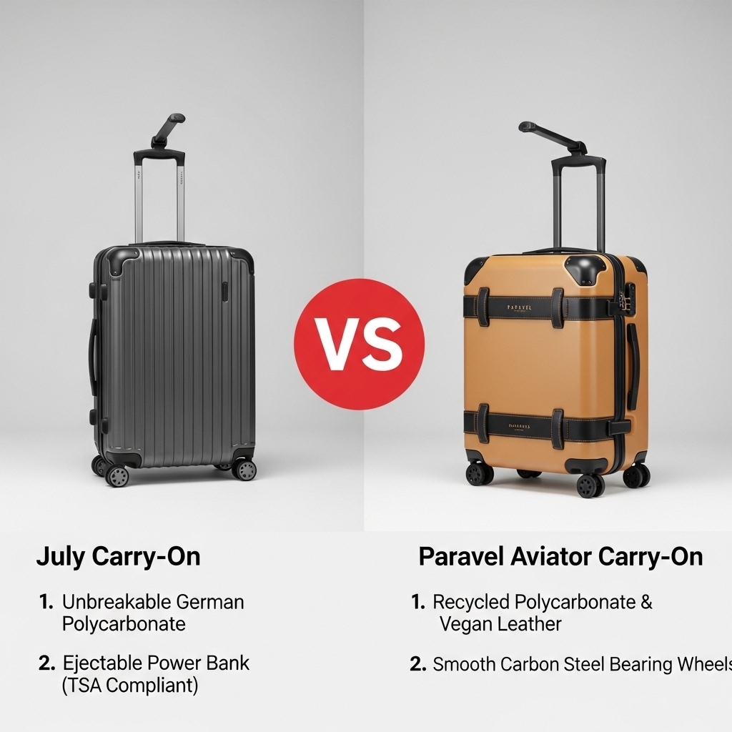 Comparison of Luggage brandsJuly vs. Paravel