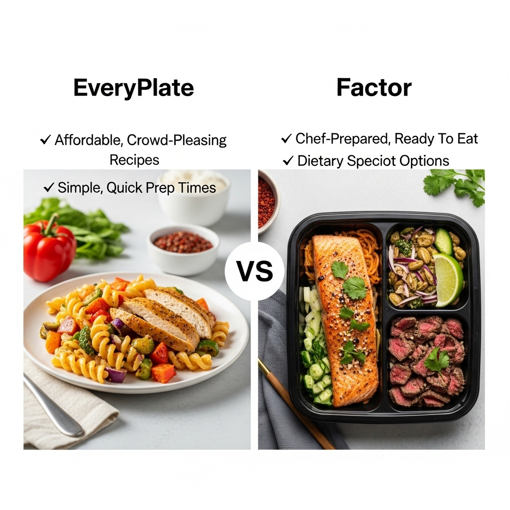 Comparison of Meal kit servicesEveryPlate vs. Factor