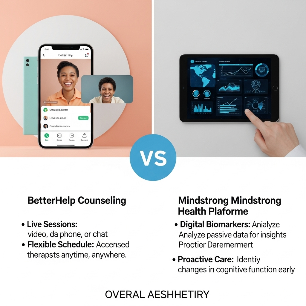 Comparison of Mental health servicesBetterHelp Counseling vs. Mindstrong Health Platform