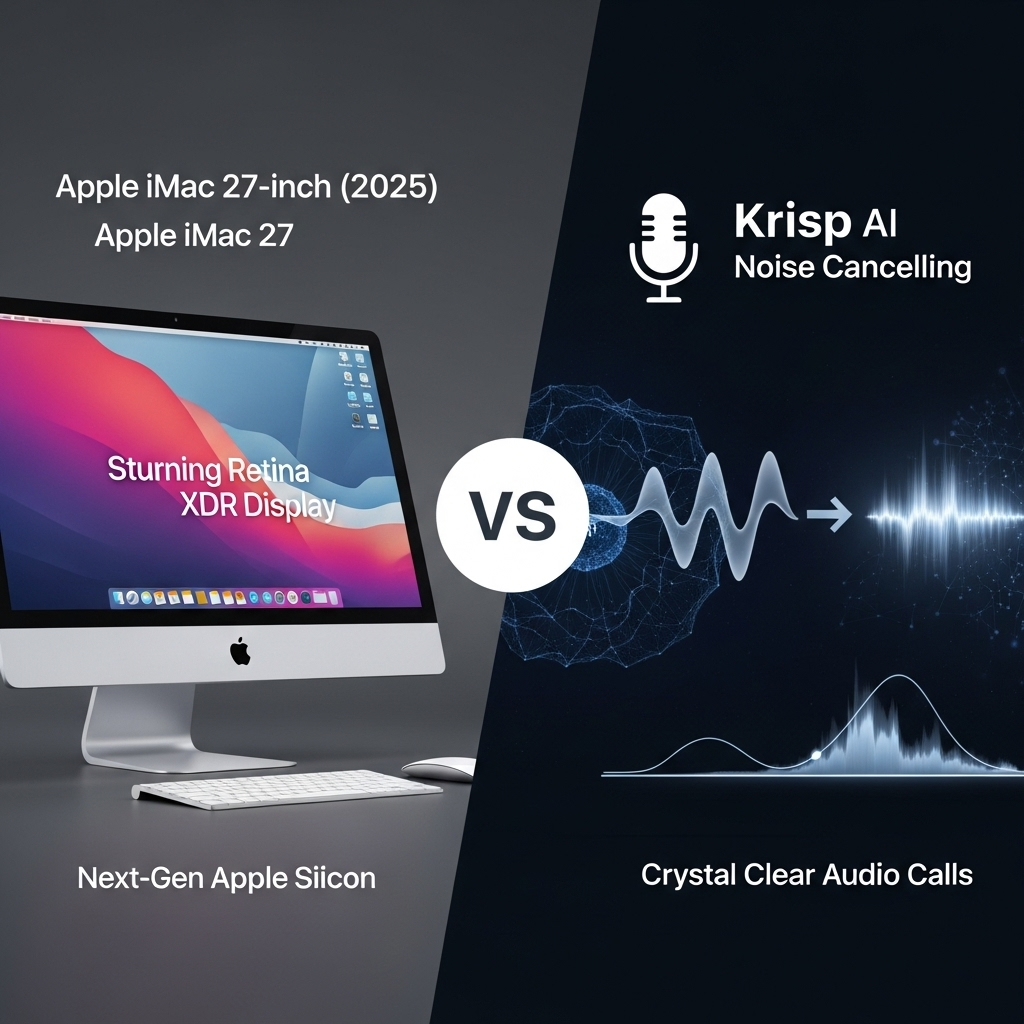 Comparison of Office electronicsApple iMac 27-inch (2025) vs. Krisp AI Noise Cancelling