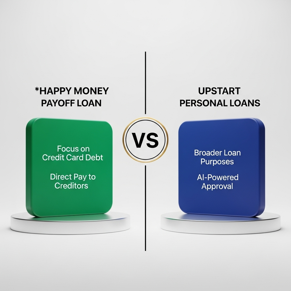 Comparison of Personal loansHappy Money Payoff Loan vs. Upstart Personal Loans