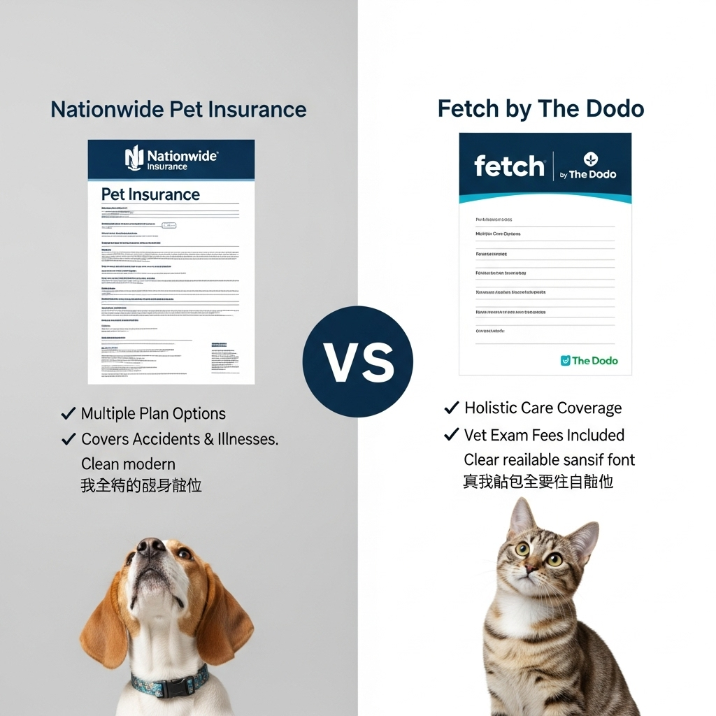 Comparison of Pet insuranceNationwide Pet Insurance vs. Fetch by The Dodo