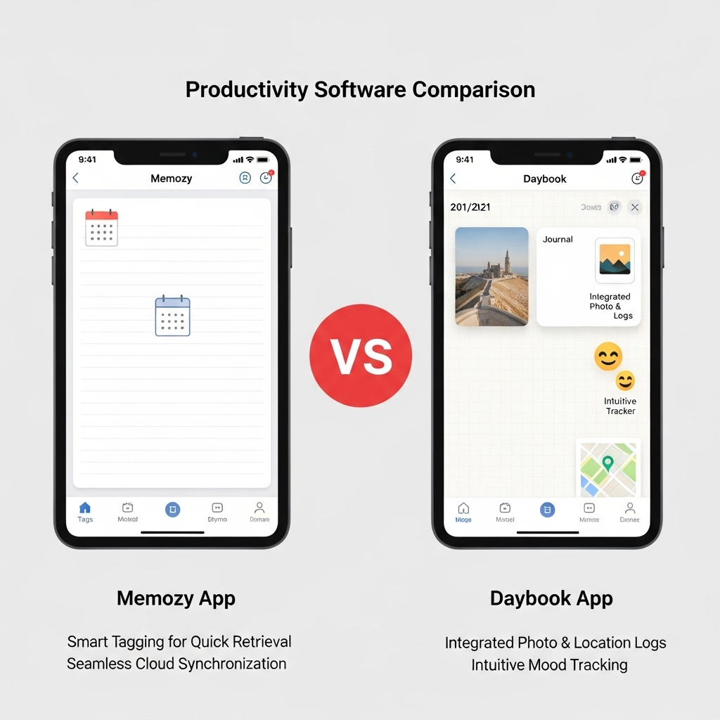 Comparison of Productivity softwareMemozy App vs. Daybook App