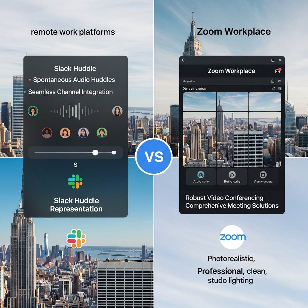 Comparison of Remote work platformsSlack Huddle vs. Zoom Workplace