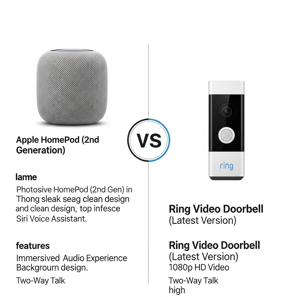 Comparison of Smart home technologyApple HomePod (2nd Generation) vs. Ring Video Doorbell (Latest Version)