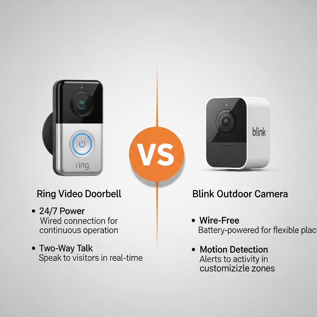 Comparison of Smart home technologyRing doorbell vs. Blink camera