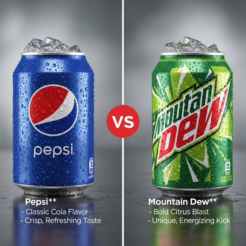 Comparison of Soft drinksPepsi vs. Mountain Dew