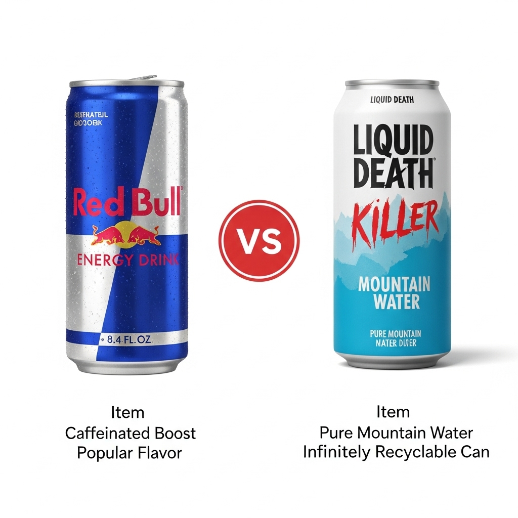 Comparison of Soft drinksRed Bull Energy Drink vs. Liquid Death Mountain Water