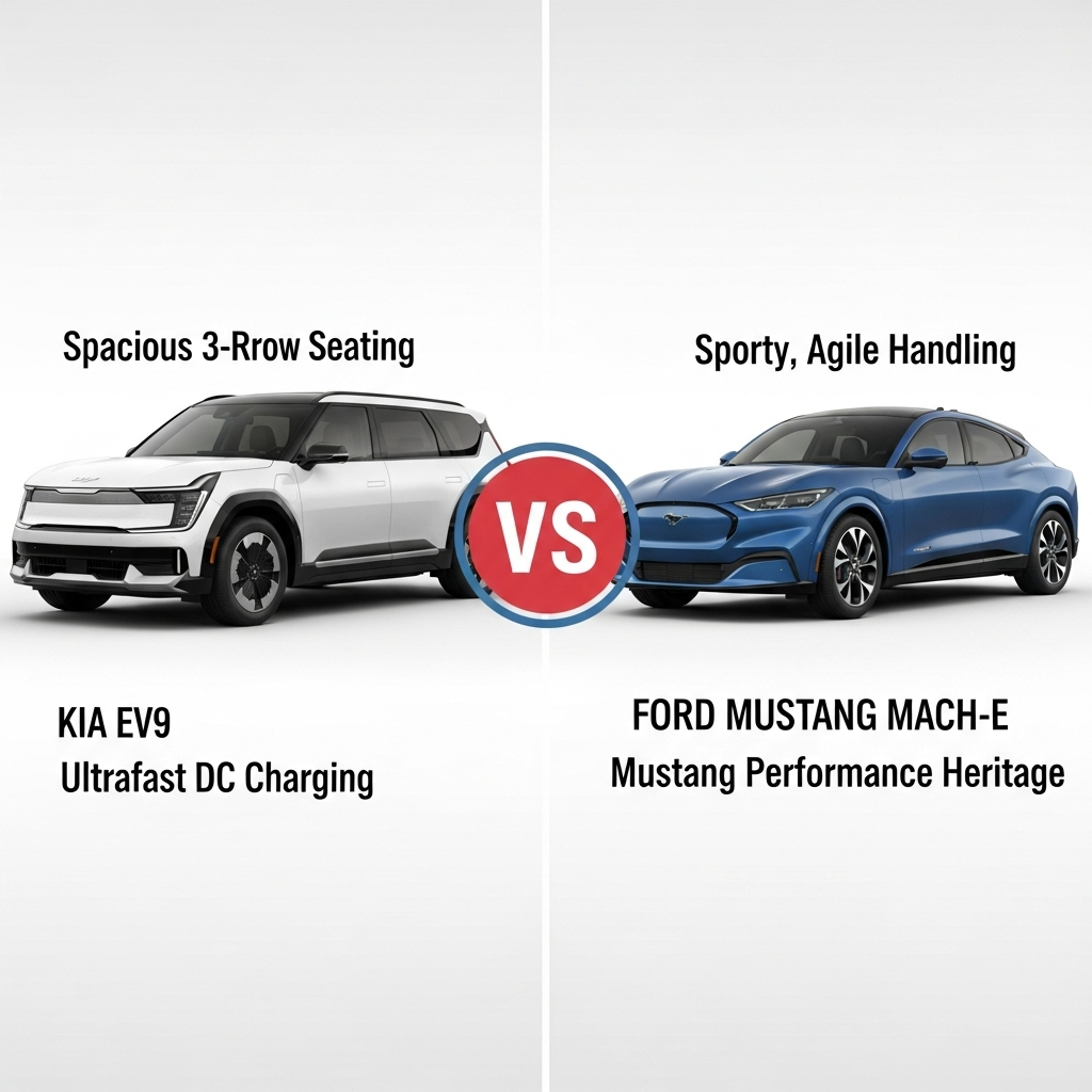 Comparison of SuvsKia EV9 vs. Ford Mustang Mach-E