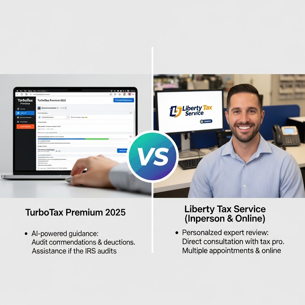 Comparison of Tax preparation servicesTurboTax Premium 2025 vs. Liberty Tax Service (in-person & online)