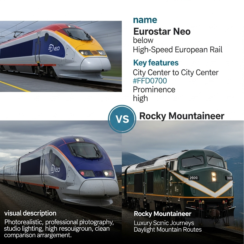 Comparison of Train servicesEurostar Neo vs. Rocky Mountaineer