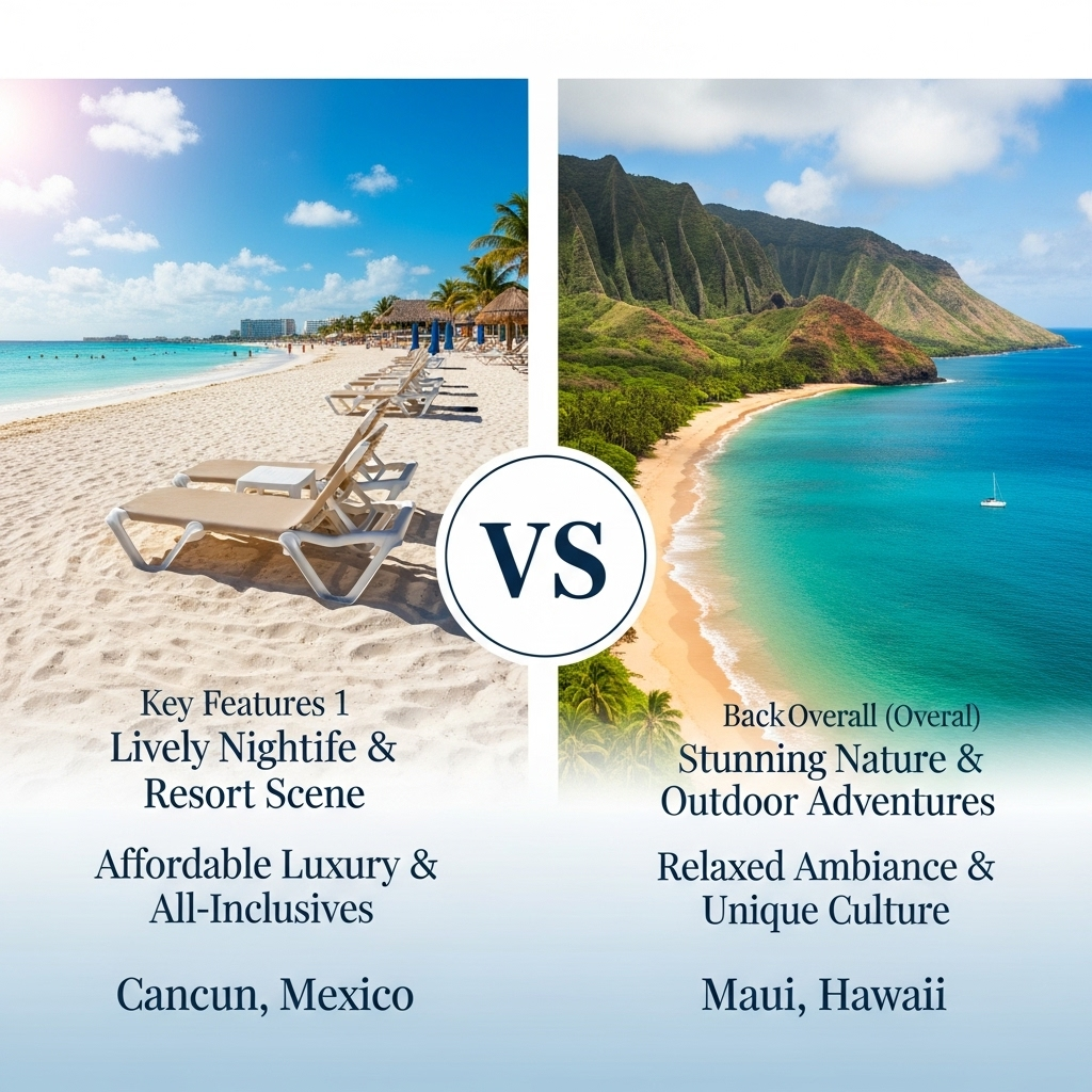 Comparison of Travel destinationsCancun, Mexico vs. Maui, Hawaii