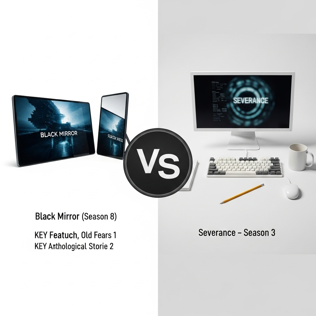 Comparison of Tv showsBlack Mirror (Season 8) vs. Severance (Season 3)