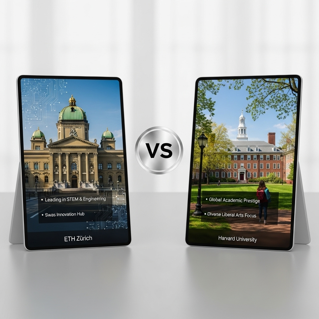 Comparison of UniversitiesETH Zurich vs. Harvard University