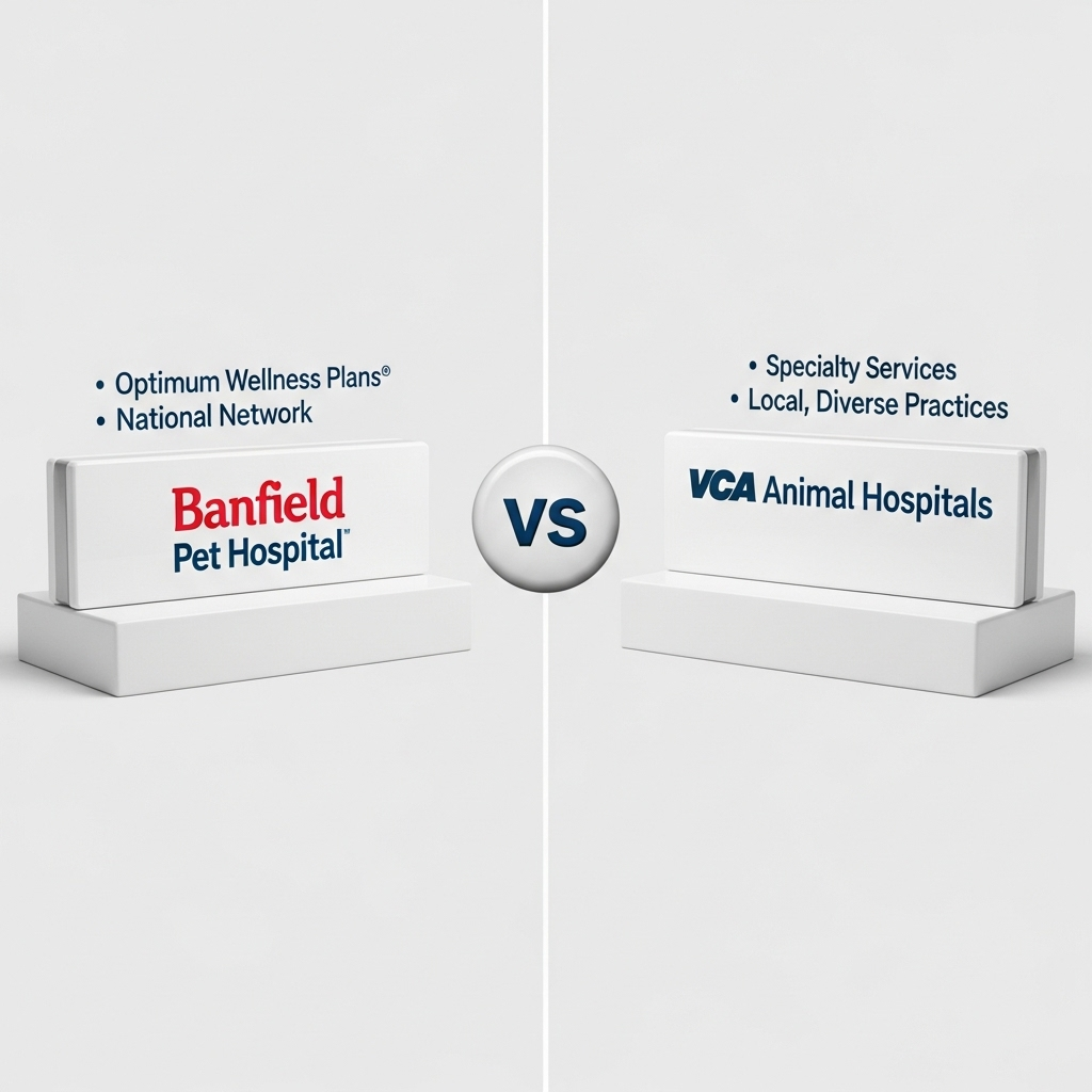 Comparison of Veterinary clinicsBanfield Pet Hospital vs. VCA Animal Hospitals