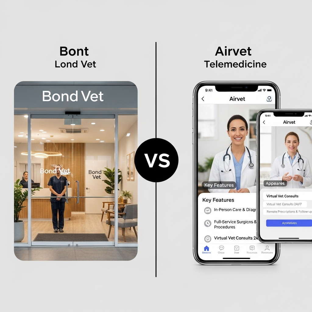 Comparison of Veterinary clinicsBond Vet vs. Airvet Telemedicine