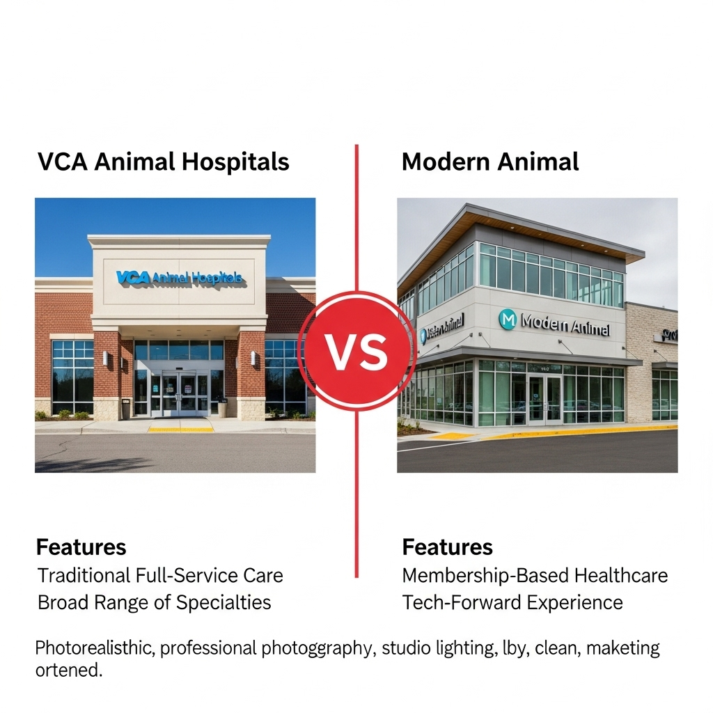 Comparison of Veterinary clinicsVCA Animal Hospitals vs. Modern Animal